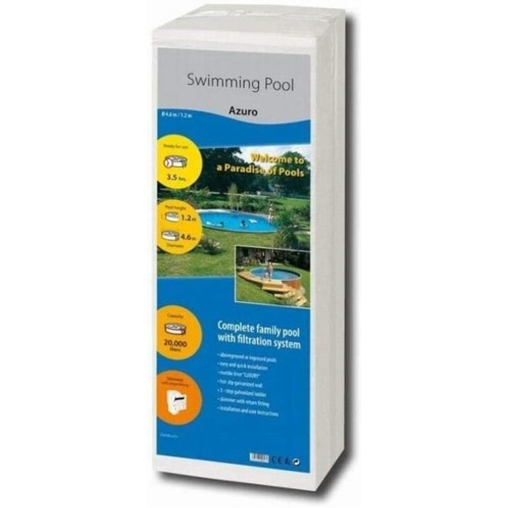 Бассейн сборный каркасный 2.4х0.9м с фильтром 2000, AZURO BASIC 3EXB0147