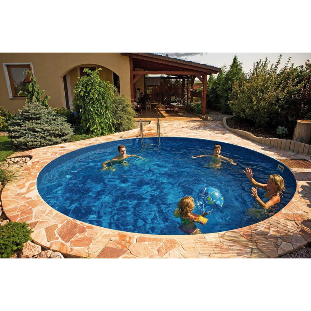 Круглый каркасный сборный бассейн IBIZA Ø 4 х 1.5 м, пленка Mosaic, 3EXB0384-M-SET