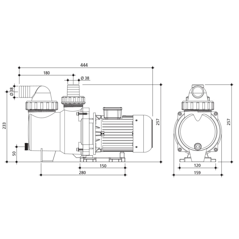 Насос самовсасывающий STR-370MIC (5.2 м3/ч, 220В)