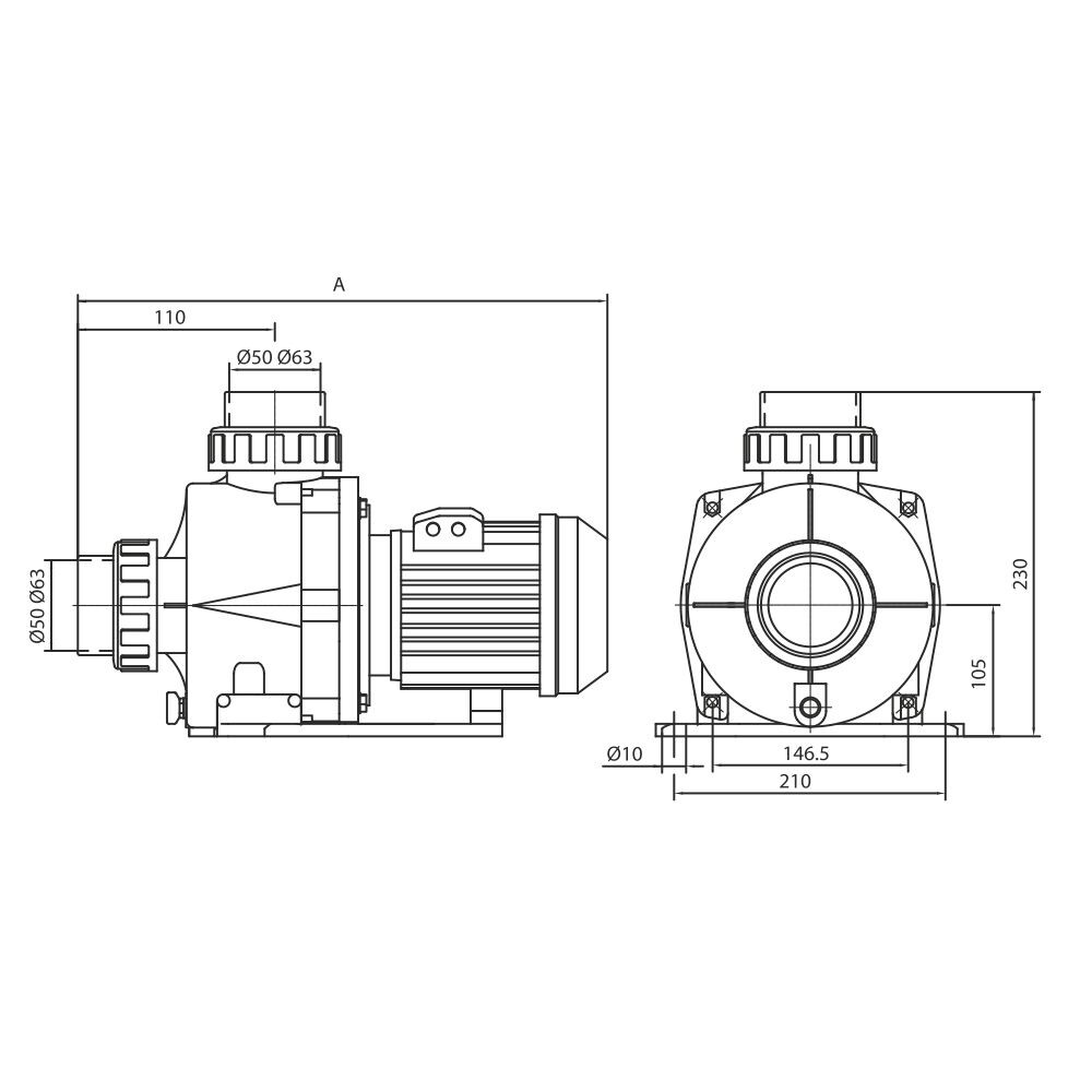 Насос Hayward HCP09151E KNG150 MB (220В, 22.4 м3/ч, 1.5HP)