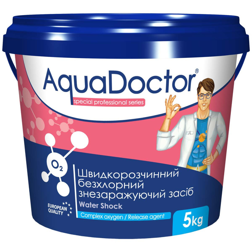 Дезинфектант на основе активного кислорода AquaDoctor Water Shock О2   (5 кг.)