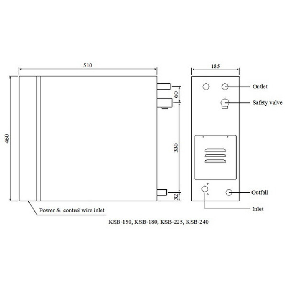 Парогенератор Coasts KSB-150 15 кВт 380В с выносным пультом KS-300A
