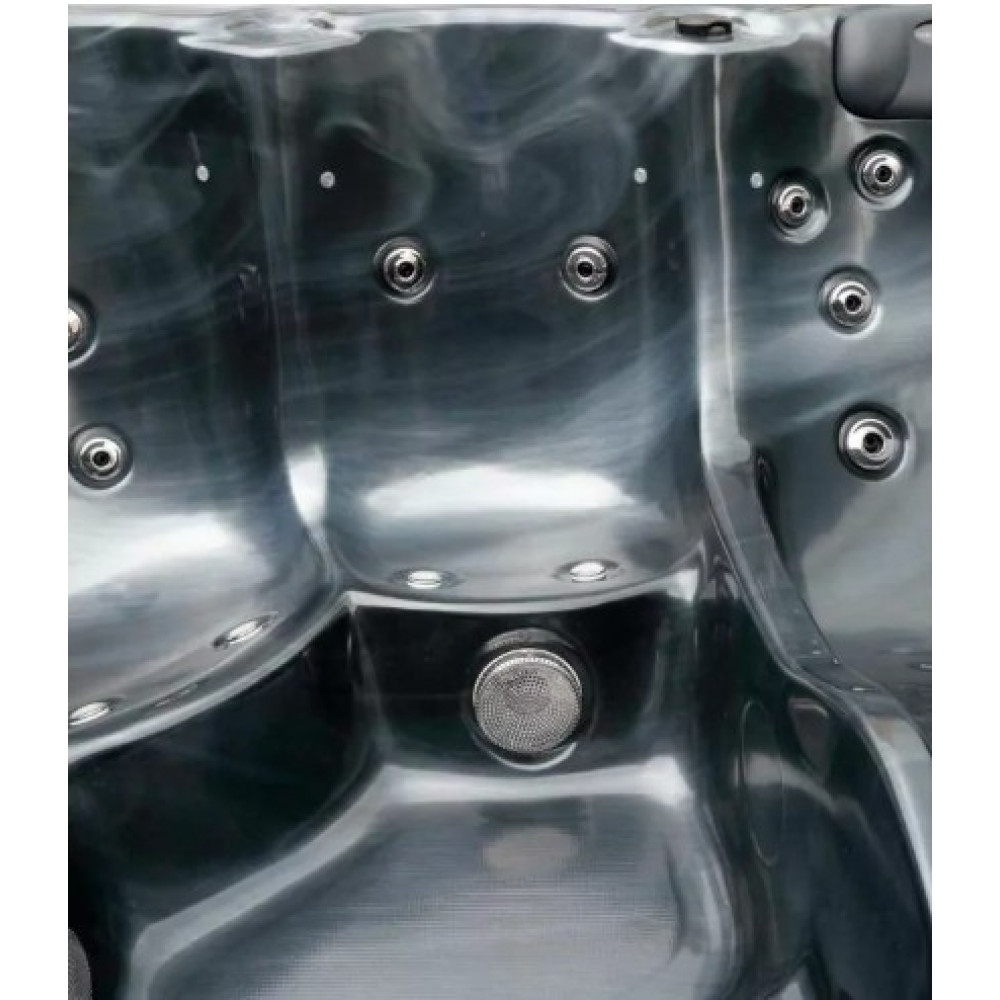 Гидромассажный СПА-бассейн Aquajoy Riviera (200х200х90 см), темный опал, с динамиками и LED-подсветкой