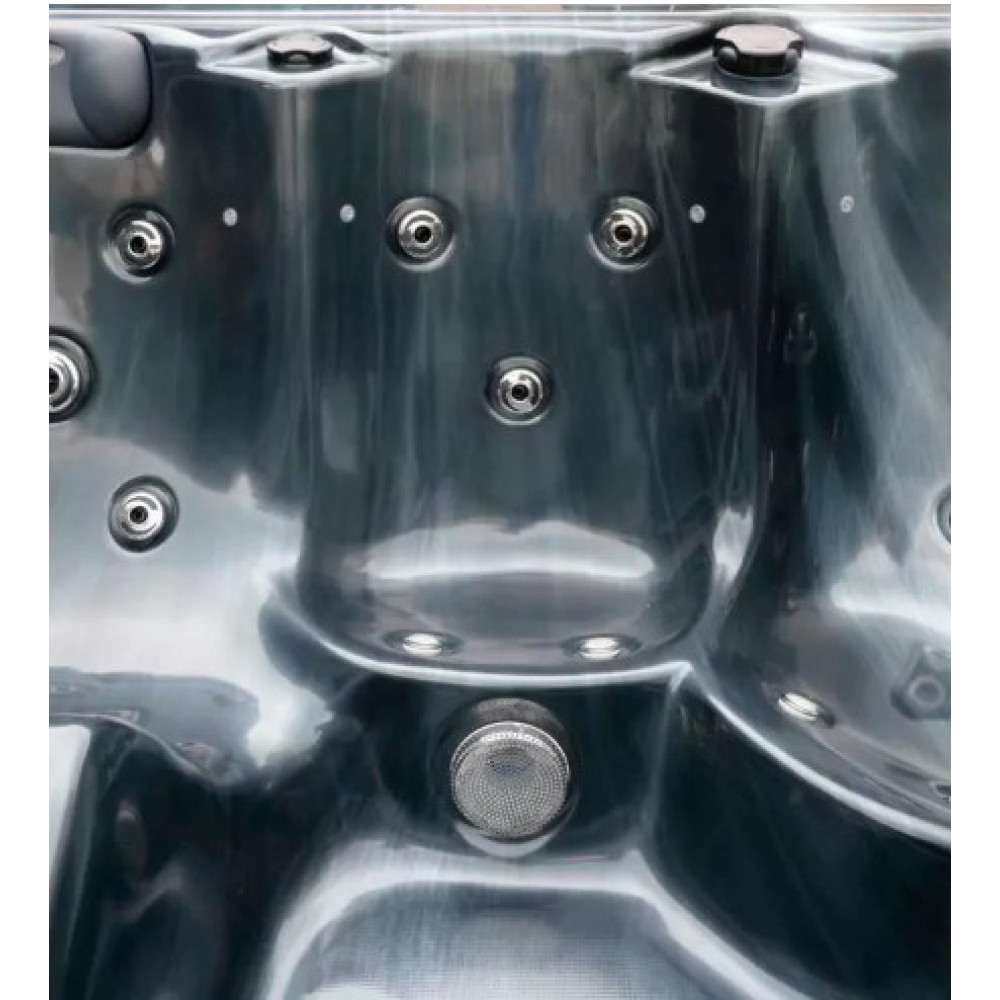 Гидромассажный СПА-бассейн Aquajoy Riviera (200х200х90 см), темный опал, с динамиками и LED-подсветкой