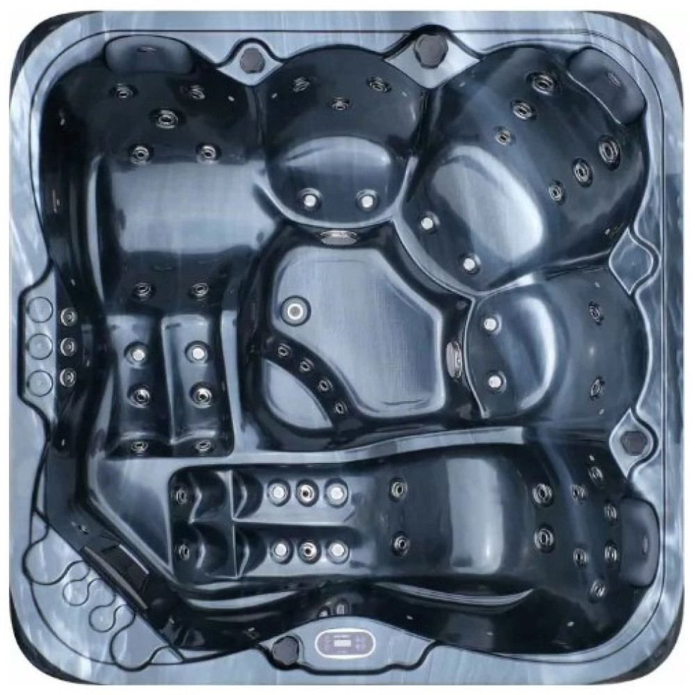 Гидромассажный СПА-бассейн Aquajoy Riviera (200х200х90 см), темный опал, с динамиками и LED-подсветкой