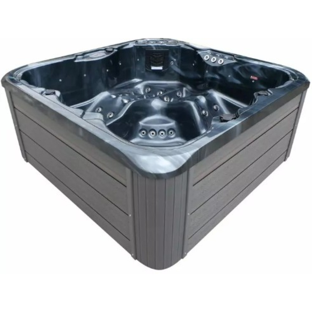 Гидромассажный СПА-бассейн Aquajoy Riviera (200х200х90 см), темный опал, с динамиками и LED-подсветкой