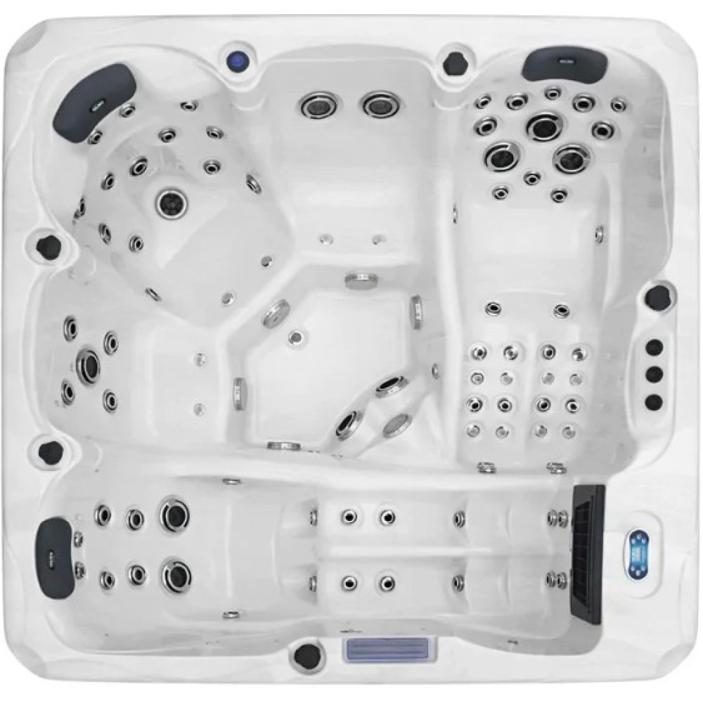 Гидромассажный бассейн Aquajoy Santorini (220х220х95 см), Серебристо-белый мрамор