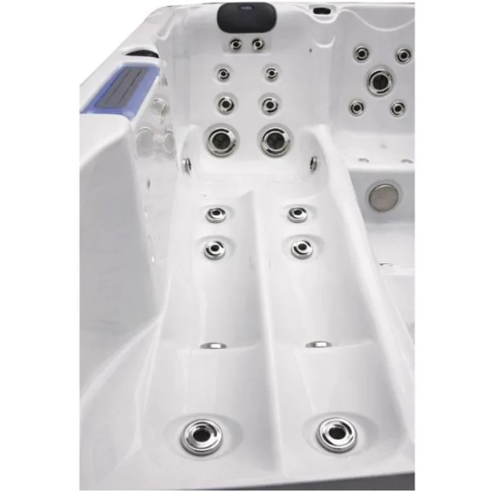 Гидромассажный бассейн Aquajoy Santorini (220х220х95 см), Серебристо-белый мрамор