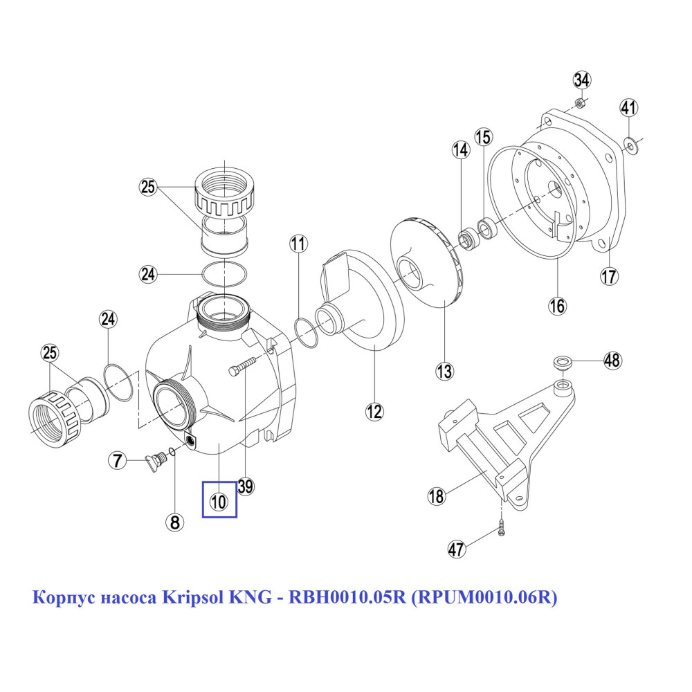 Корпуc для насоса Kripsol KNG - RBH0010.05R (RPUM0010.06R)