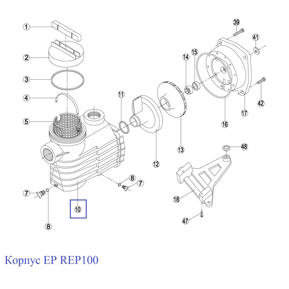 Корпус для насоса Kripsol EP - Rep 100.A / RBH0010.04R (RPUM0010.04R)