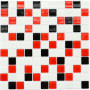 Мозаика Котто GM 4007 C3 black/red m/white 30x30