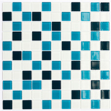 Мозаика Котто GM 4021 C3 cerulean d/cerulean m/white 30x30