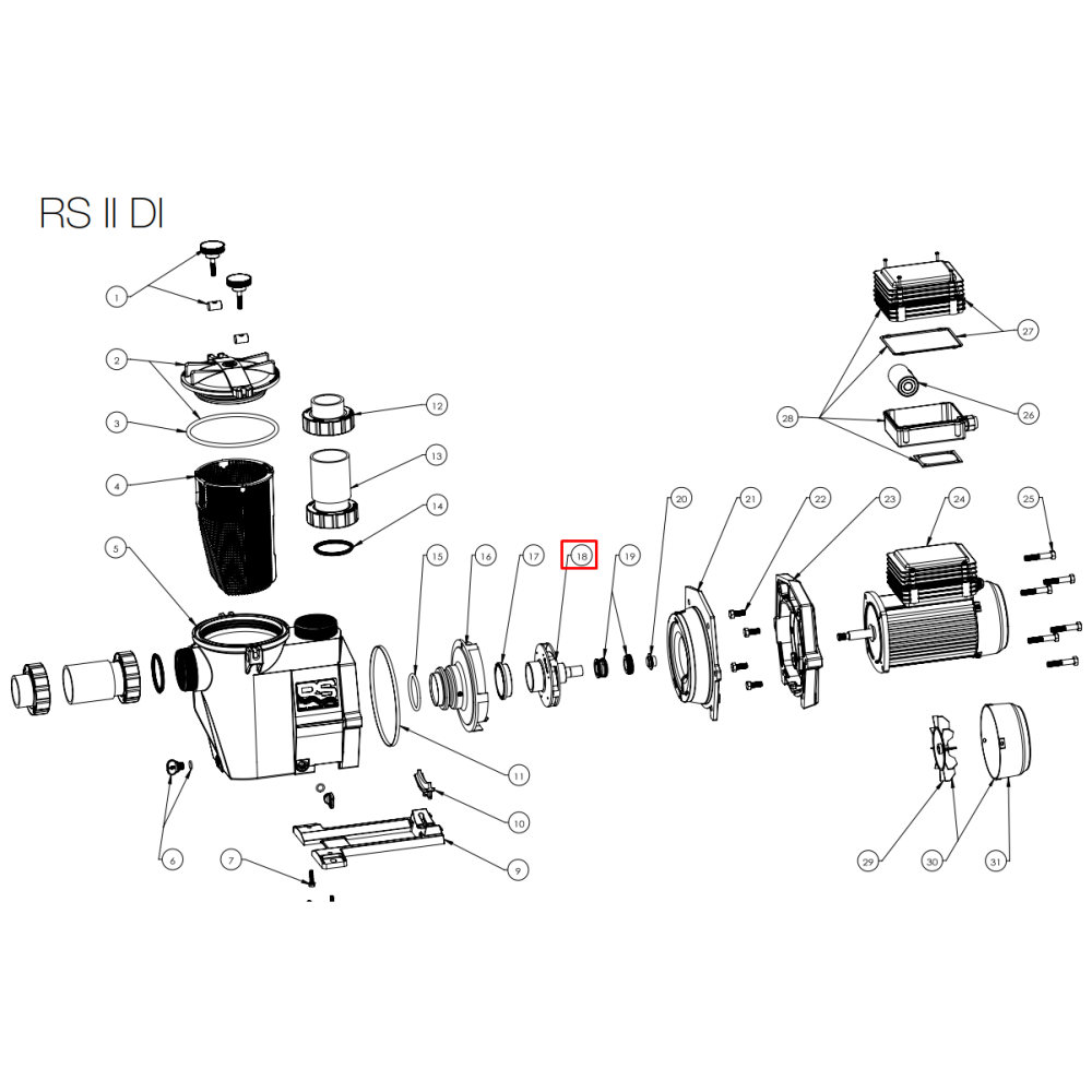 Крыльчатка насоса Hayward RS3008 0.75 HP (SPX3008CE)