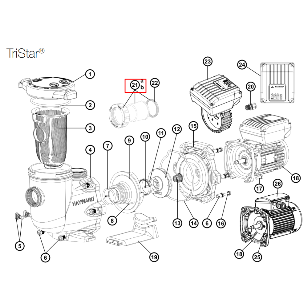 Муфта подключения насоса Hayward Tristar 63 мм (SP3200UNKIT63)