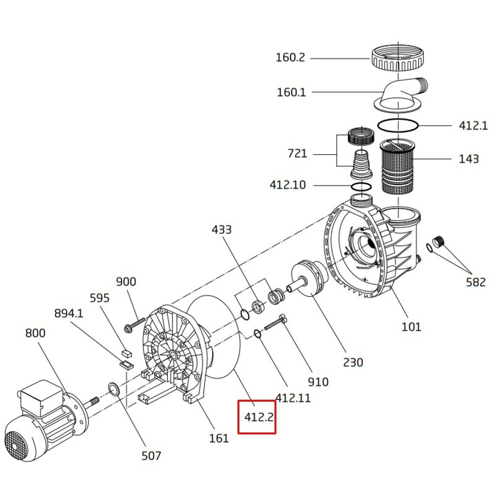 Уплотнительное кольцо корпуса насоса Speck BADU PICCO II, 158х6 мм (292.1541.220)