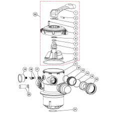Кран шестиходовой MPV07 T/MFV серии (1.5'', верхнее подключение, без муфт)