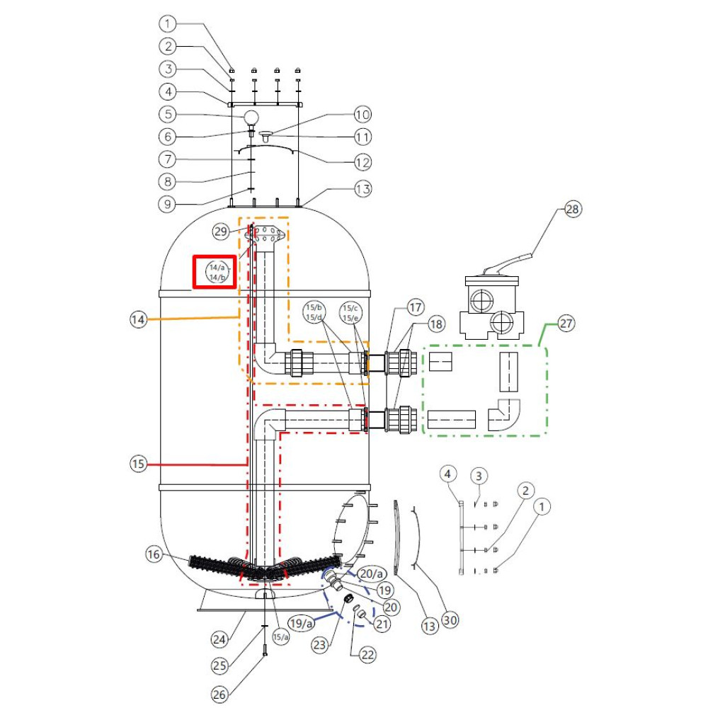 Верхний диффузор D.50 для фильтра Waterline CAPRI-HP 650 (35012722)