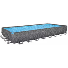 Каркасный бассейн Bestway Grey 561KJ (956х488х132 см) с песочным фильтром, тентом и лестницей.