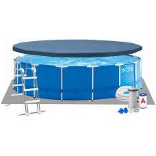 Каркасный бассейн Intex 28242 (457х122 см) с картриджным фильтром, лестницей, подложкой и тентом.