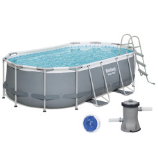 Каркасный бассейн Bestway 56620 (427х250х100 см) с картриджным фильтром и лестницей.