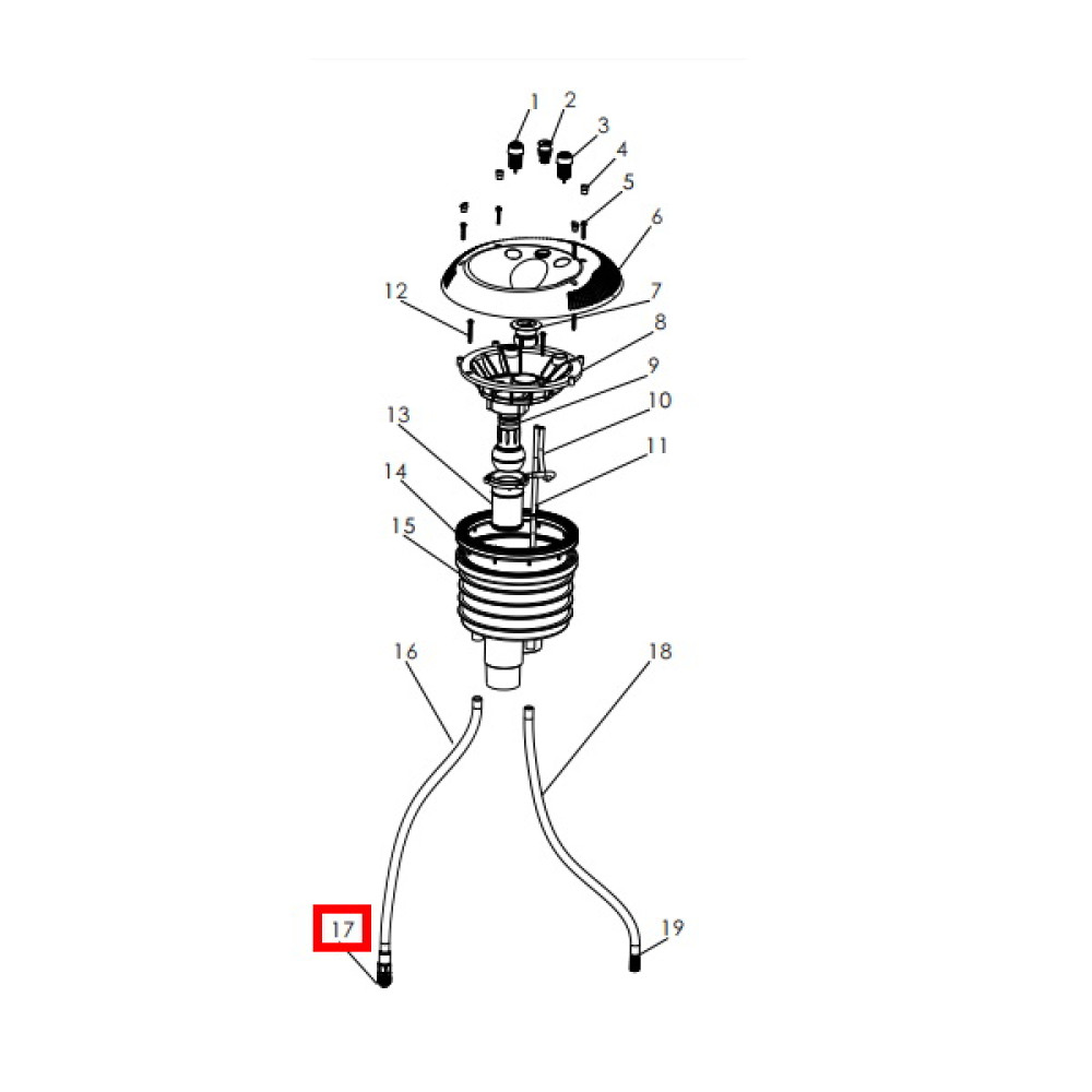 Фитинг воздушного шланга Emaux закладной противотока EM0055 (89090116)