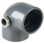 Колено ПВХ Hidroten "AIR L" 1001615, 90°, с металл. кольцом, d50-1/2"