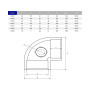 Колено ПВХ Hidroten "AIR L" 1001615, 90°, с металл. кольцом, d50-1/2"
