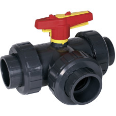 Кран шаровой трехходовой Praher S4, T-порт, d20 мм