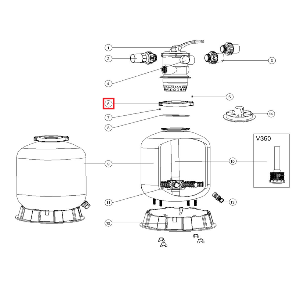 Зажимной хомут (89010101) фильтра Emaux серии P