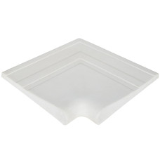 Угловой копинговый камень Aquazone с водостоком, 320x390x50-25 мм (белый).