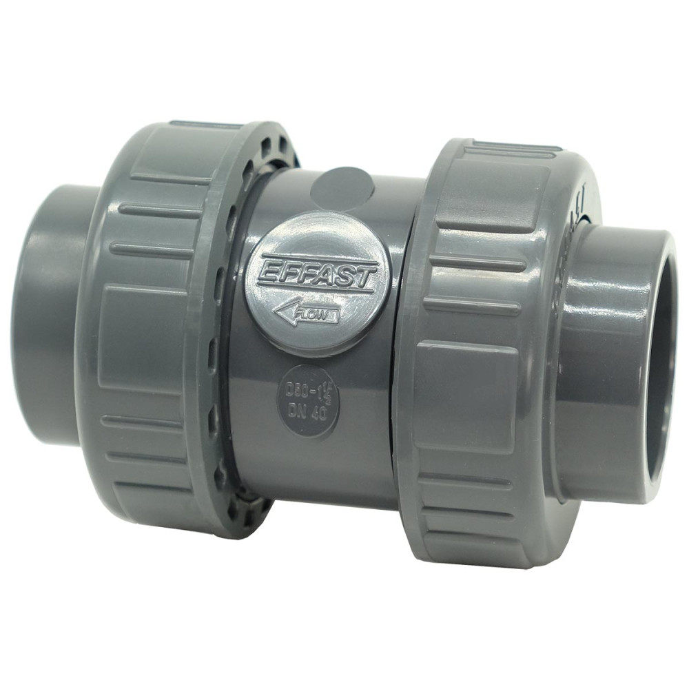 ПВХ обратный клапан Effast CDRCBD0200 шаровый, с уплотнением EPDM, d20