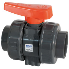 Кран шаровый промышленный ПВХ Effast BDRBK1D0750R серии "BK1" с внутренней резьбой, d2-1/2"