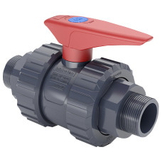 Кран шаровый ПВХ Hidroten 1011102, с резьбовым окончанием, d3/4"-3/4"