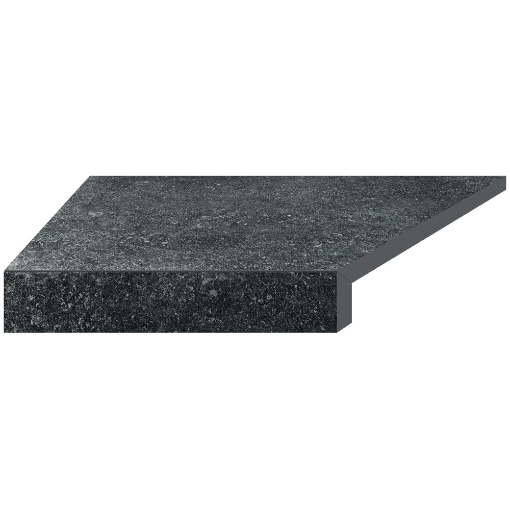 Угловой Г-образный элемент Aquaviva Granito Black, 595x345x50(20) мм (левый/45°)