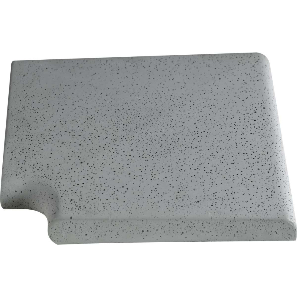 Угловой копинговый камень Aquazone Tuff 250x300x50-25 мм, серый
