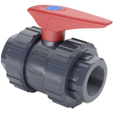 Кран шаровый ПВХ Hidroten 1011098, с резьбовым окончанием, d2-1/2"