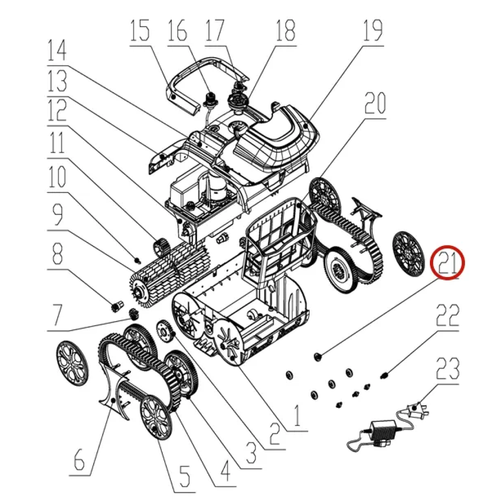 Заднее тормозное колесо к пылесосу Wybotics WY200