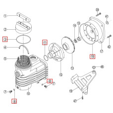 Комплект резиновых прокладок RPUM3116.02R для насоса Kripsol CK