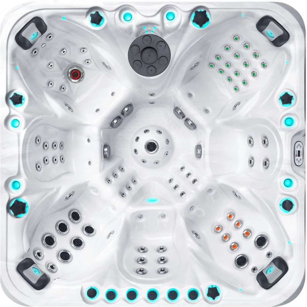 Гидромассажный бассейн Passion Spas Excite Mighty Wave (224x224x91 см), Серебристо-белый