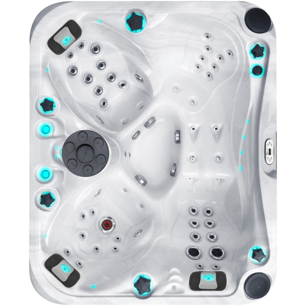 Гидромассажный бассейн Passion Spas Happy (213х175х83 см), Серебристо-белый