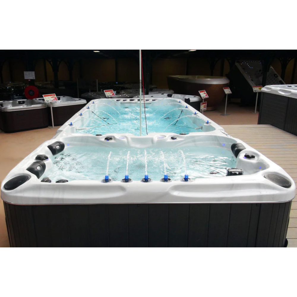 Плавательный SPA бассейн Passion Spas Fitness 1 Deep (400x228x152 см), Серебристо-белый