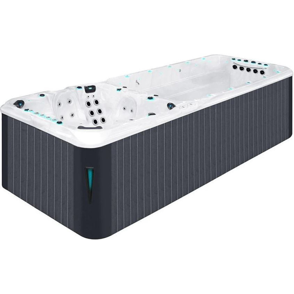 Плавательный SPA бассейн Passion Spas Vitality Deep (708x225x155 см), Серебристо-белый