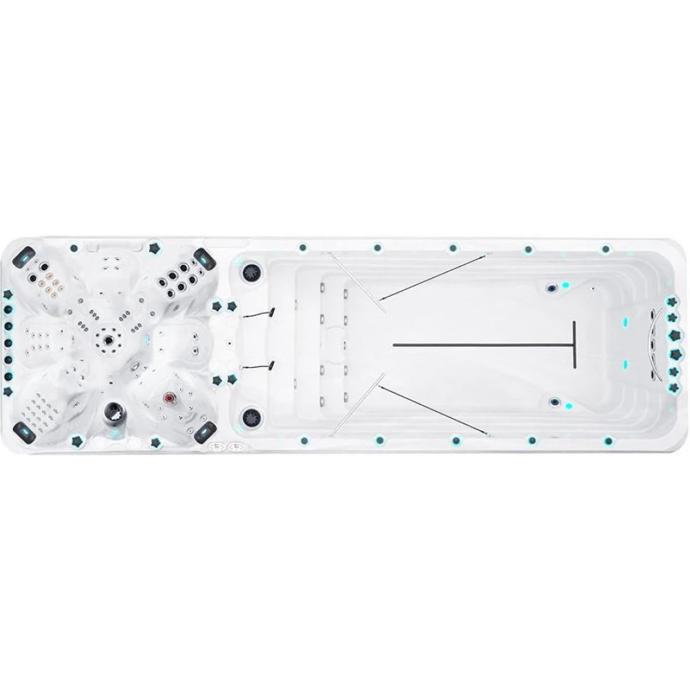 Плавательный SPA бассейн Passion Spas Vitality Deep (708x225x155 см), Серебристо-белый