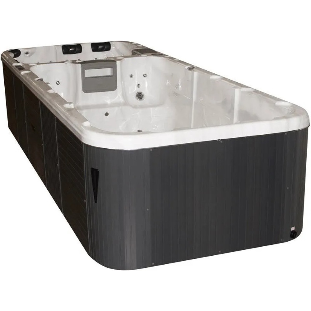 Плавательный SPA бассейн Passion Spas Aquatic 3 (580x224x126 см), серебристо-белый.