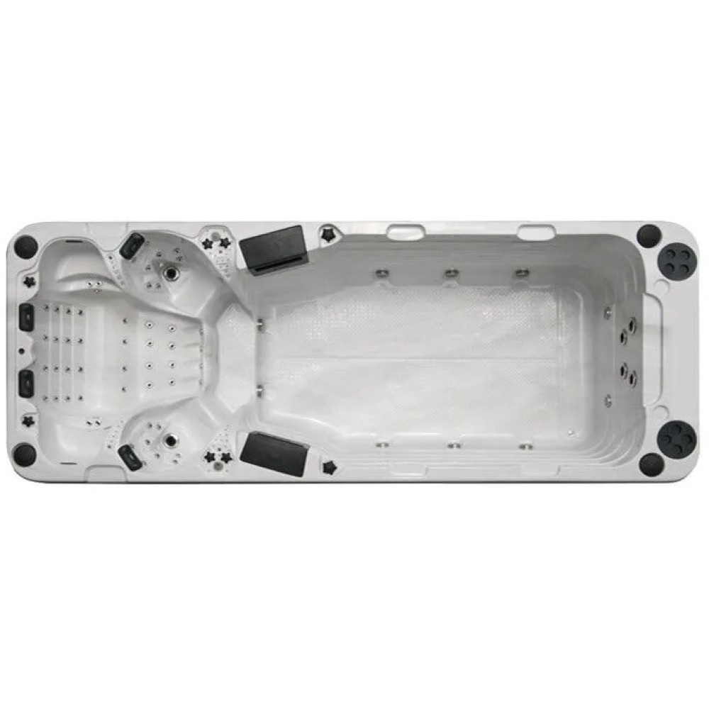 Плавательный SPA бассейн Passion Spas Aquatic 5 (580x228x155 см), серебристо-белый.