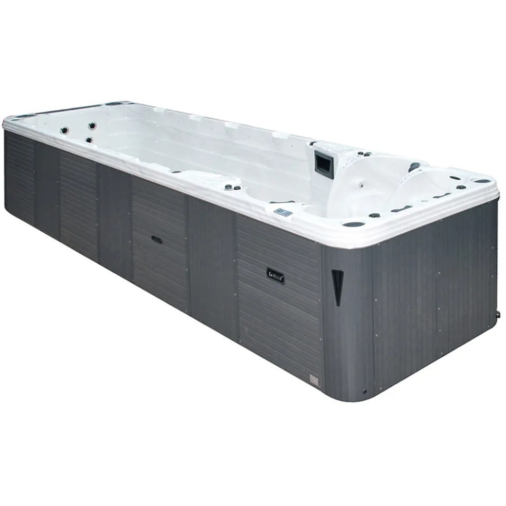 Плавательный SPA бассейн Passion Spas Aquatic 6 (780x228x155 см), серебристо-белый.