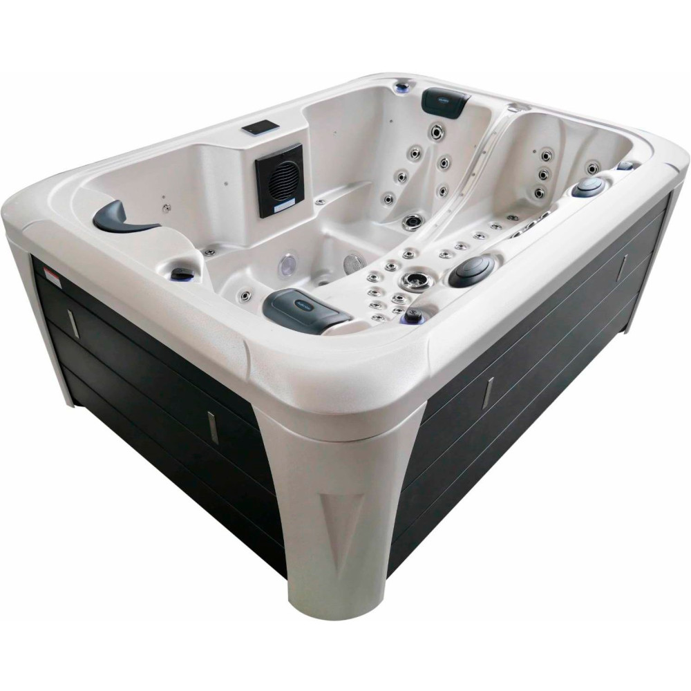 Гидромассажный СПА-бассейн Aquajoy Miami (230х170х92 см), Серебристо-белый мрамор