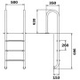 Лестница для бассейна Flexinox Muro (2 ступени), AISI-316L