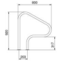 Поручень Flexinox 87164010 для римской лестницы FX-04 (800 мм, фланец, AISI-316L)
