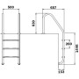 Лестница для бассейна Flexinox Standard Nero (5 ступеней) Black, AISI-316L